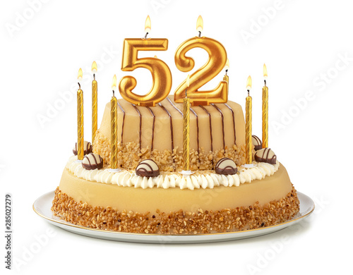 Fotomural Festliche Torte mit goldenen Kerzen - Nummer 52
