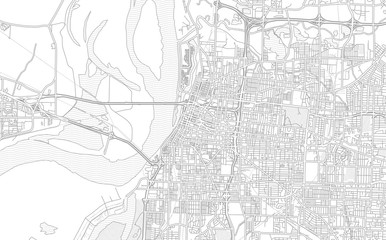 Wall Mural - Memphis, Tennessee, USA, bright outlined vector map