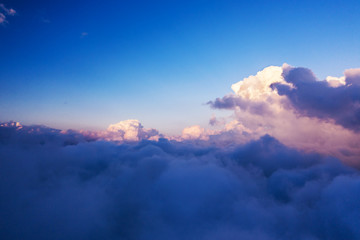 Wall Mural - beautiful sunrise cloudy sky from aerial view