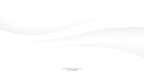 Poster - Abstract white background 3D concave wave texture smooth curve line with shadow. For vector background, banner, divider, design element.