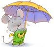Cute mouse colored illustration. Fall baby animal clipart.