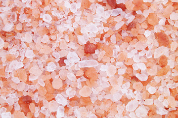 Pink himalayan rock salt close up