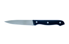 Paring Knife, Stainless Steel With Plastic Black Handle Isolated On White Background. With Clipping Path.
