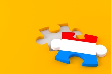 Canvas Print - Jigsaw puzzle with luxembourg flag