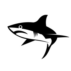 Canvas Print - Side view swimming up shark logo design inspiration