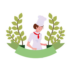 Wall Mural - woman chef character with uniform