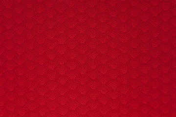 Wall Mural - background of red japanese dotted style wave pattern teture