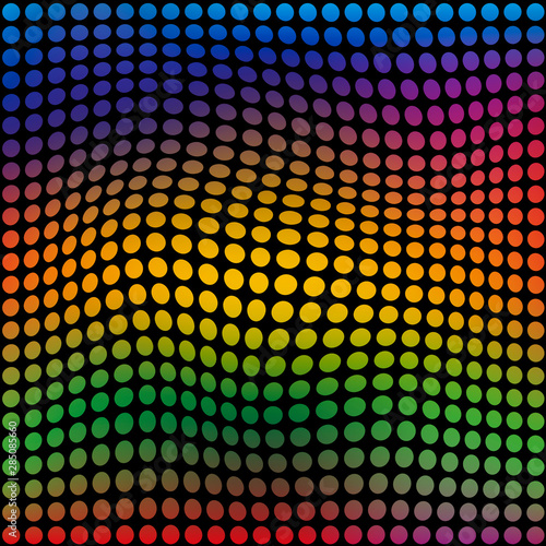 Dotted background in rainbow colors. Squared and editable.