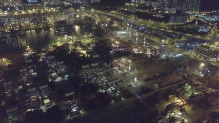 Poster - Kwai Tsing Container Terminals from drone view