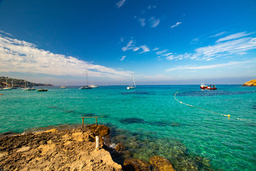 View to Cala Tarida from Ibiza