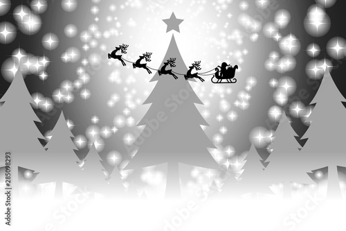 Background Wallpaper Vector Free Christmas Xmas Merry Christmas Eve Fir Tree Message Greeting Card Santa Claus Gift White Snowflakes Winter Event Party Ornamentクリスマスカード コピースペース 12月イベント 無料 飾り ツリー Stock Vector Adobe Stock