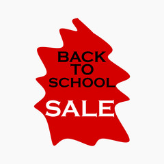 back to school sale on red abstract shape vector