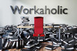 © Imillian - office workspace with large chaotic pile of document ring binders and paperwork, workaholic conceptual 3D Illustration