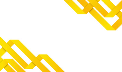 Wall Mural - fold angle paper yellow on white background. vector illustration