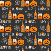 Vector Seamless Pattern Halloween 2020 Party