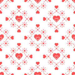 Wall Mural - Seamless pattern with hearts. Valentine's Day