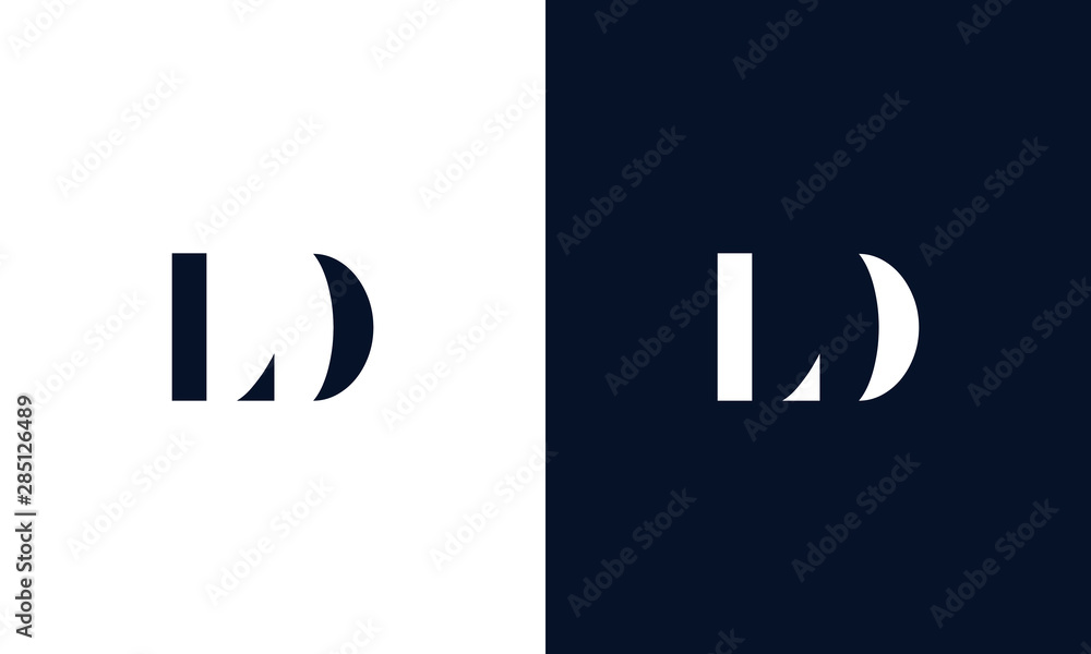 Abstract letter LD logo. This logo icon incorporate with abstract shape in the creative way. - obrazy, fototapety, plakaty 