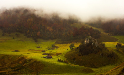 Traditional houses in Fundatura Ponorului, also known as 