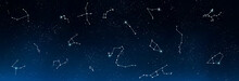 Universe Background With Set Of Famous Constellations