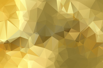 Wall Mural - Gold Low poly crystal background. Polygon design pattern. Golden Low poly vector illustration, low polygon background.