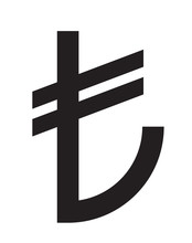 Lira Turkish Symbol Sign. Turkish Money Currency Logo Lira Isolated Illustration