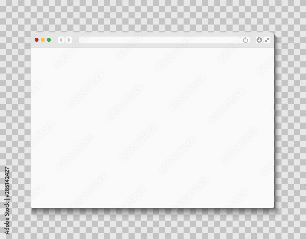 Web browser window. Computer or internet frame template design of flat page mockup. Blank screen web browser - obrazy, fototapety, plakaty 