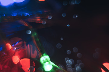 Aufkleber - Beautiful green, blue, red bokeh on a shine background.