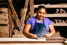 Woman Working In Workshop