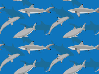 Wall Mural - Blacktip Shark Background Seamless Wallpaper