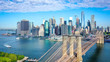 Aerial shot of lower Manhattan in New York