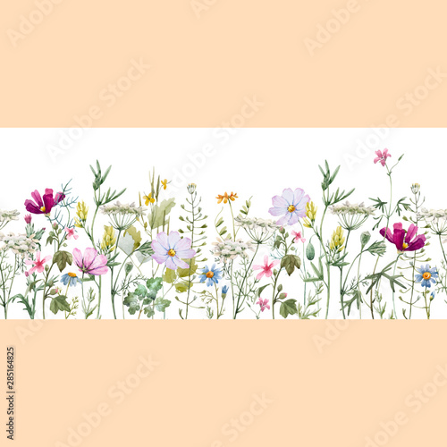 Watercolor floral vector pattern