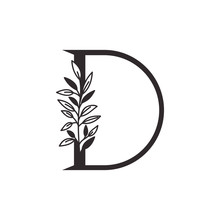 Letter D Of The Alphabet With Leaves