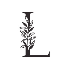 Letter L Of The Alphabet With Leaves