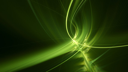 Wall Mural - abstract green background element on black. fractal graphics 3d illustration. three-dimensional comp