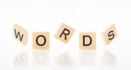 Wall Mural - words word block with white background.