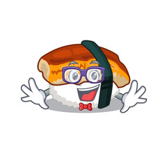 Sticker - Geek sushi unagi isolated in the cartoon