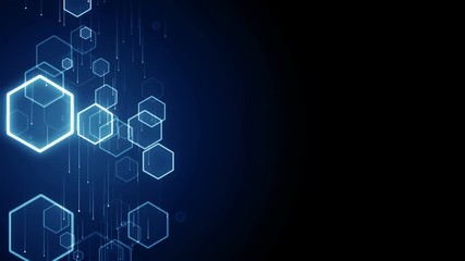 Hex particles medical grid hexagon pattern technology background loop