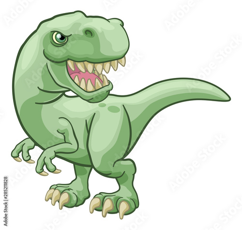 A T Rex Tyrannosaurus dinosaur cartoon character Canvas Print