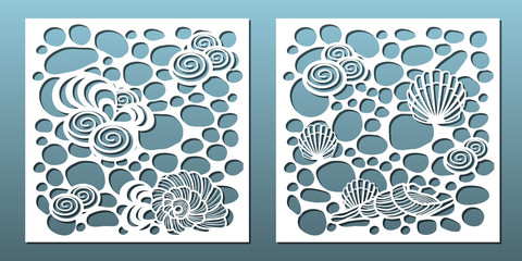 Canvas Print - Laser cut panels set. Template for metal cutting or wood carving