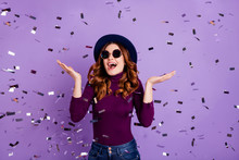 Portrait Of Cute Youth Screaming Shouting Isolated Over Violet Purple Background