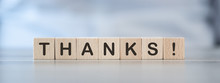 Word Thanks On Cubes