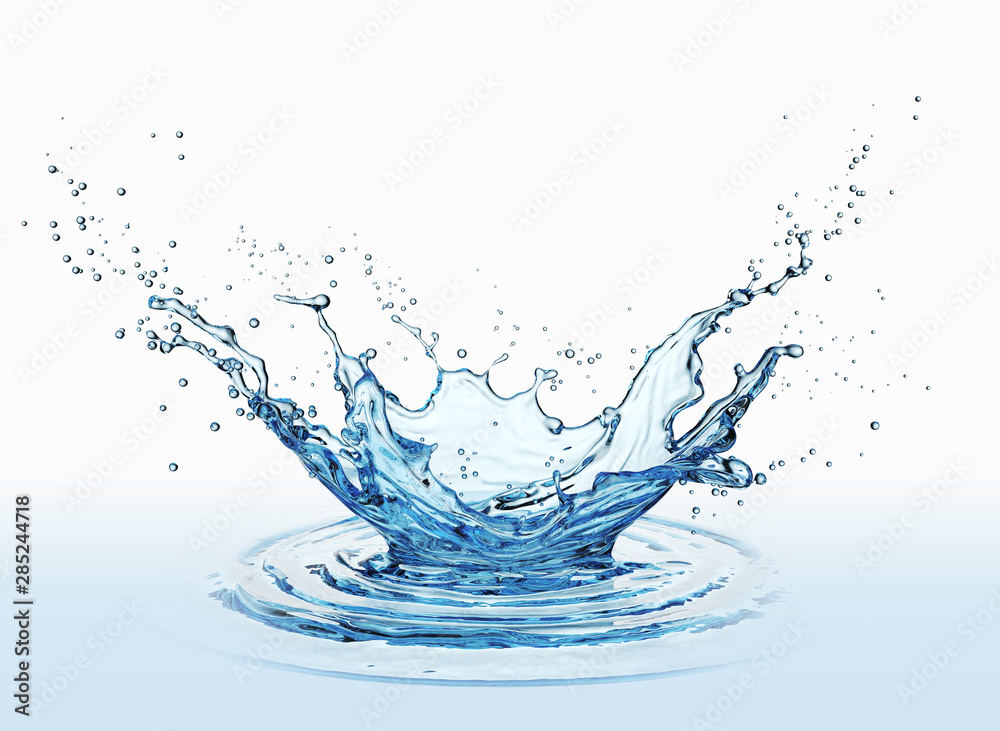 Fototapete Water Splash Isolated On White Background 3d Rendering Fototapeten Anusorn