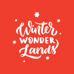 Sticker - Christmas time hand drawn lettering. Composition for banner, postcard, poster design element stories, posts, etc. Vector eps10