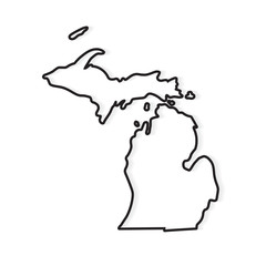 Wall Mural - black outline of Michigan map- vector illustration