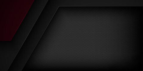 Wall Mural - Black abstract vector background with overlapping characteristics.