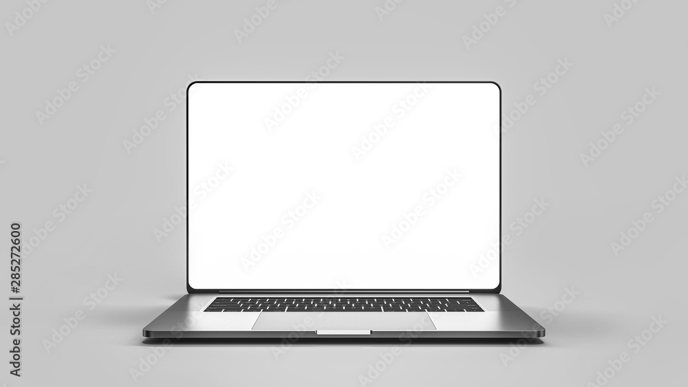 Laptop template isolated on white.  Template, mockup. - obrazy, fototapety, plakaty 