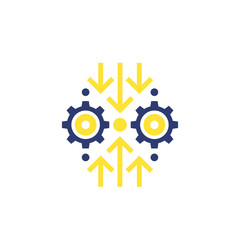 Canvas Print - Integration, optimization vector icon with gears and arrows