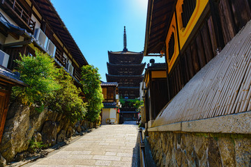 Wall Mural - Landscape of street of Gion and Yasaka in summer Kyoto city in Japan ( captured from public road )