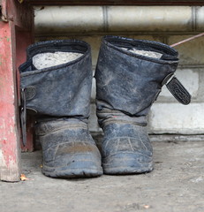 old dirty used boots