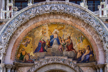 Last Judgment Mosaic From 1836 On Basilica Di San Marco In Venice, Italy